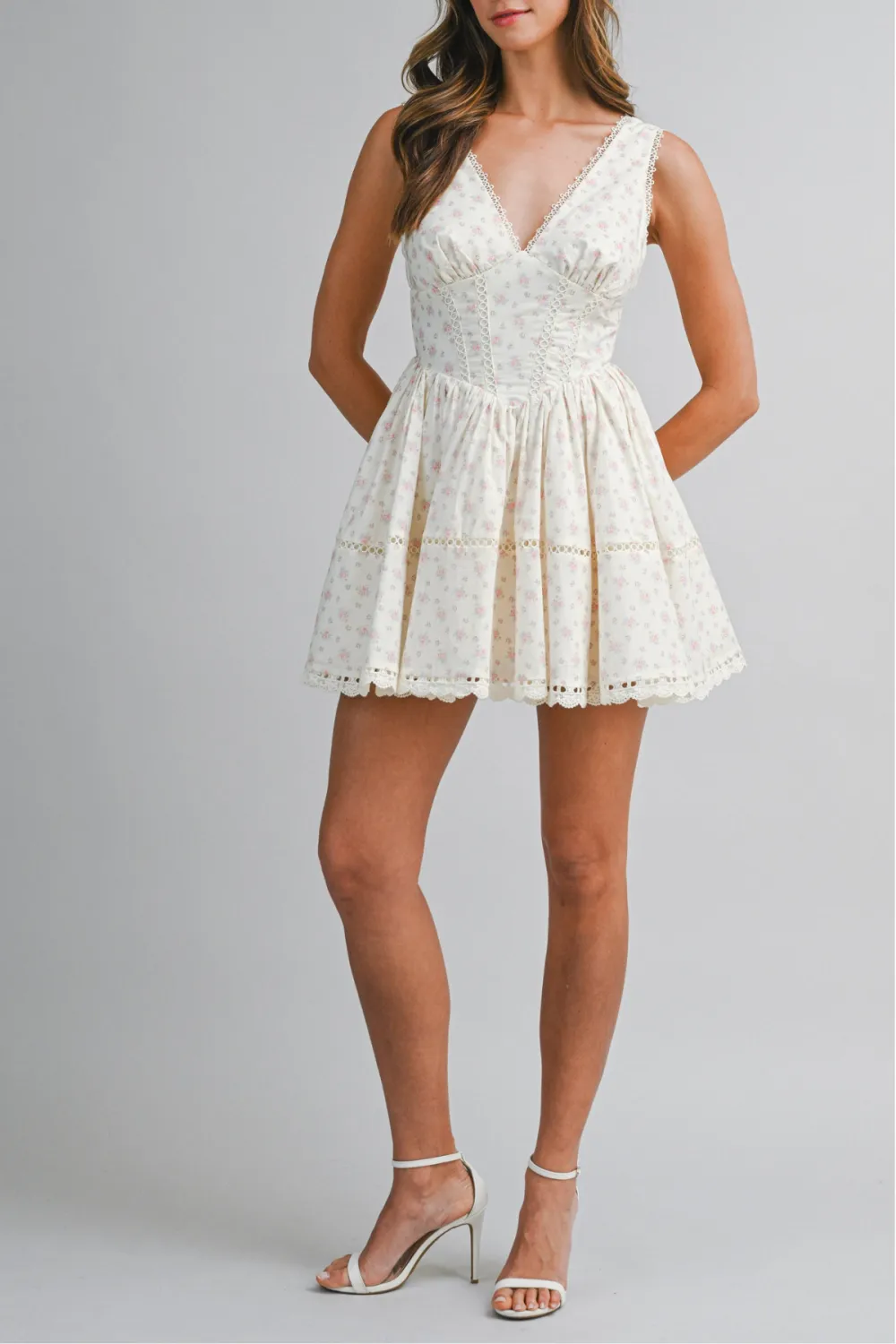 Lace Trim Mini Dress