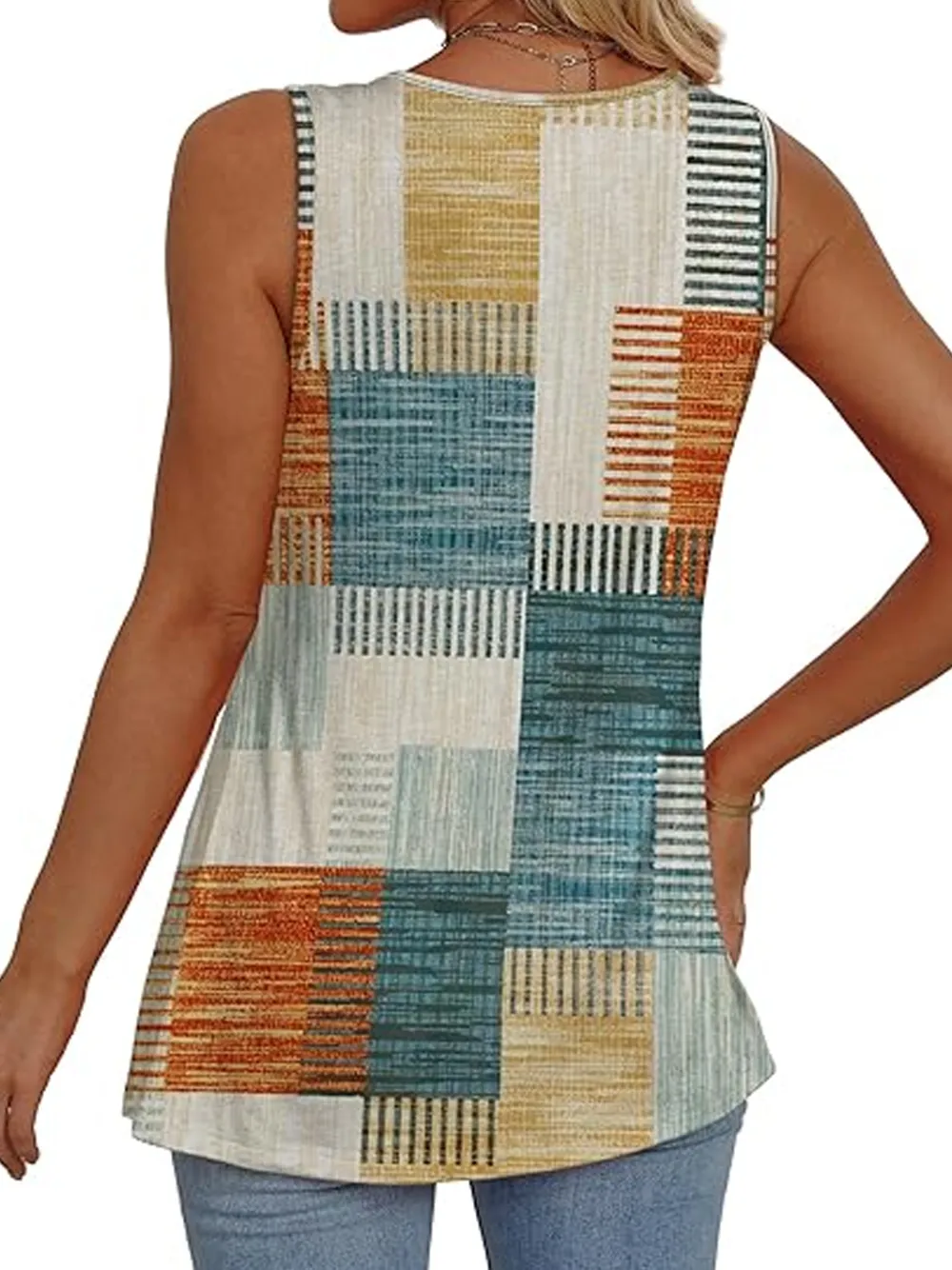 Womens Tank Tops 2025 Flowy Peplum Tops For Women Dressy Sleeveless V Neck Babydoll Tank Tops