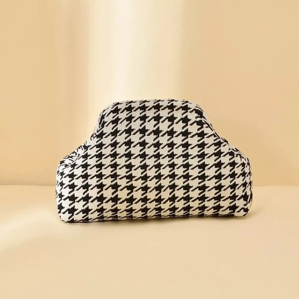 Portable Contrast Knit Clutch