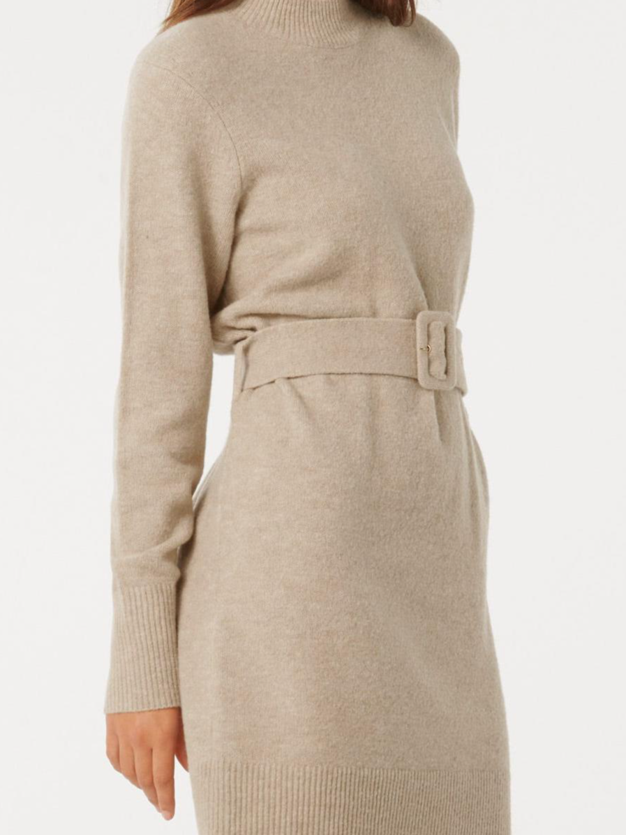 Belted Mini Knit Dress