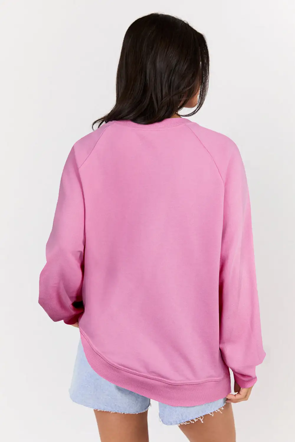 Relaxed Patchwork Lace Detail Raglan Sleeve Sweatshirt