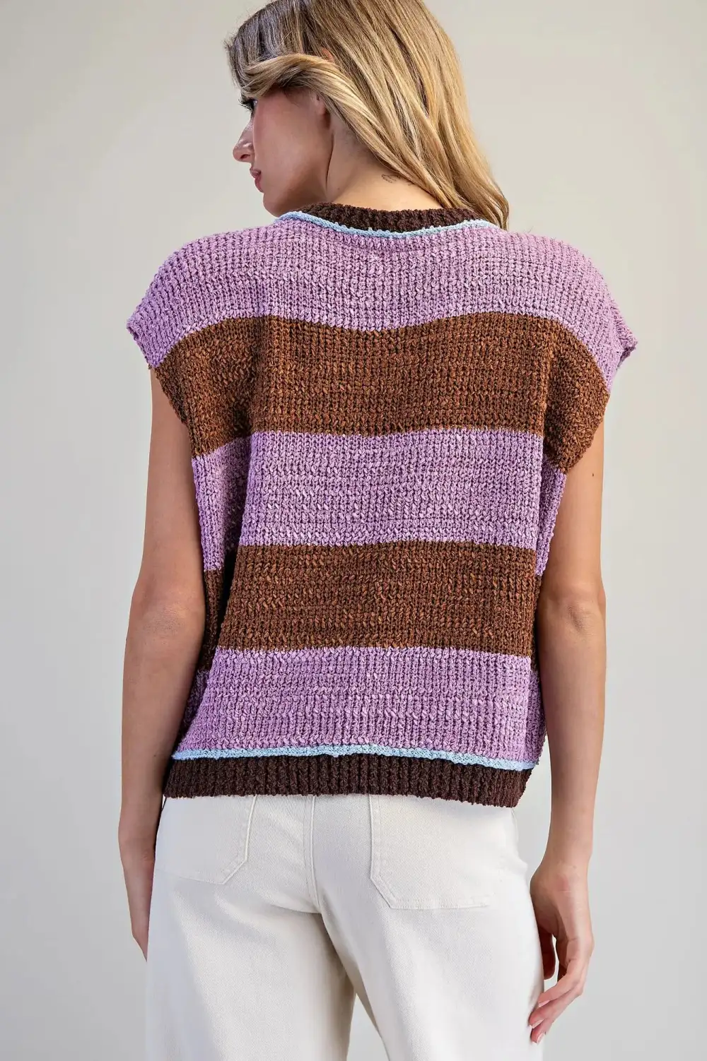 Split Neck Striped Top