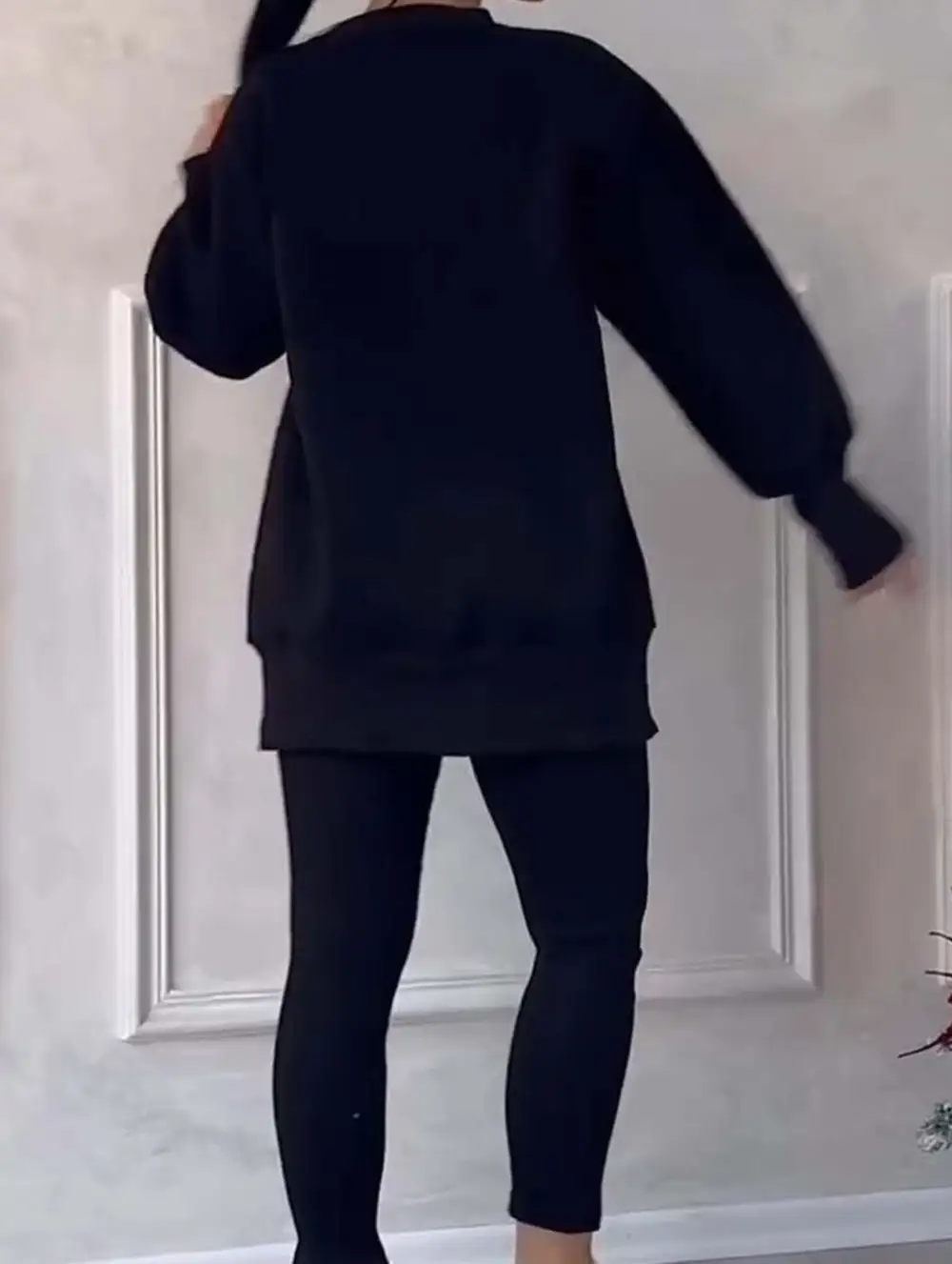 Irregular Long-Sleeved Sweatshirt Suit
