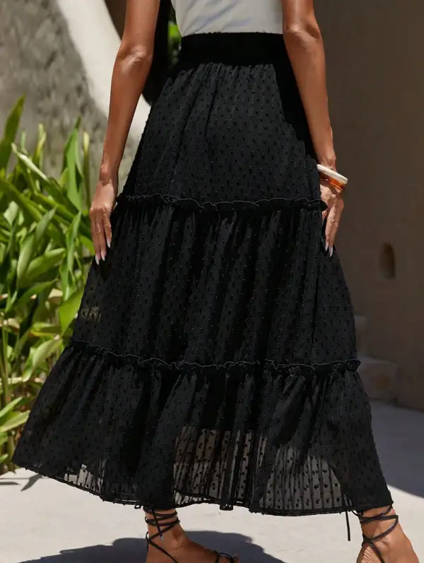 Lace High Waist Maxi Skirt