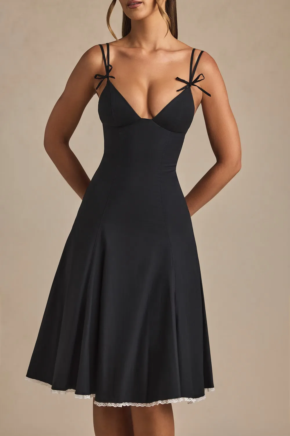 Pure Cotton Breathable Girly Bowknot Ladies Dress