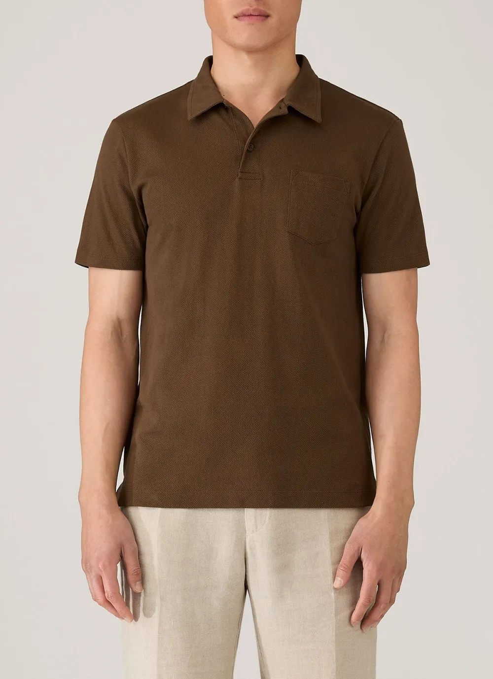Streamlined Weekend Slim Fit Mesh Cotton Short Sleeve Polo Shirt