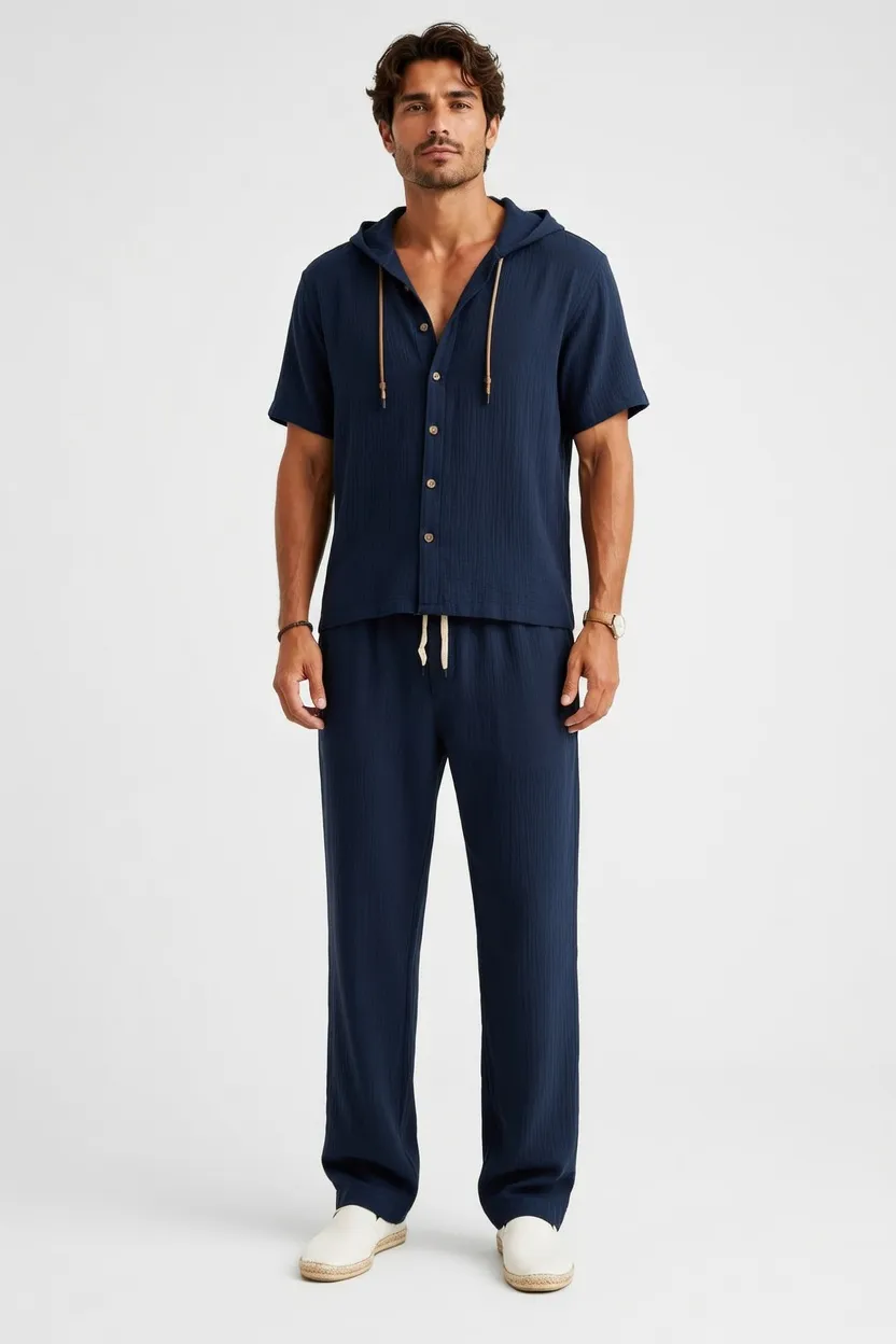 Men's Fashion Linen Two-Piece Set