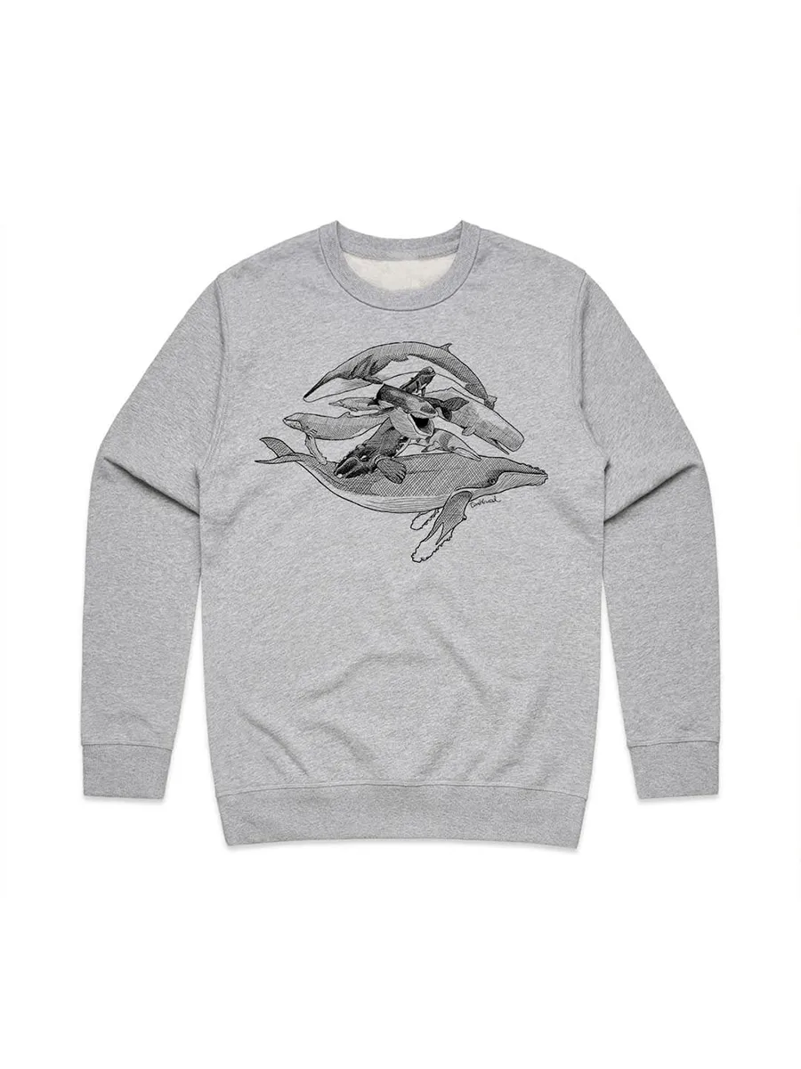 Simple whale pattern versatile casual sports shirt