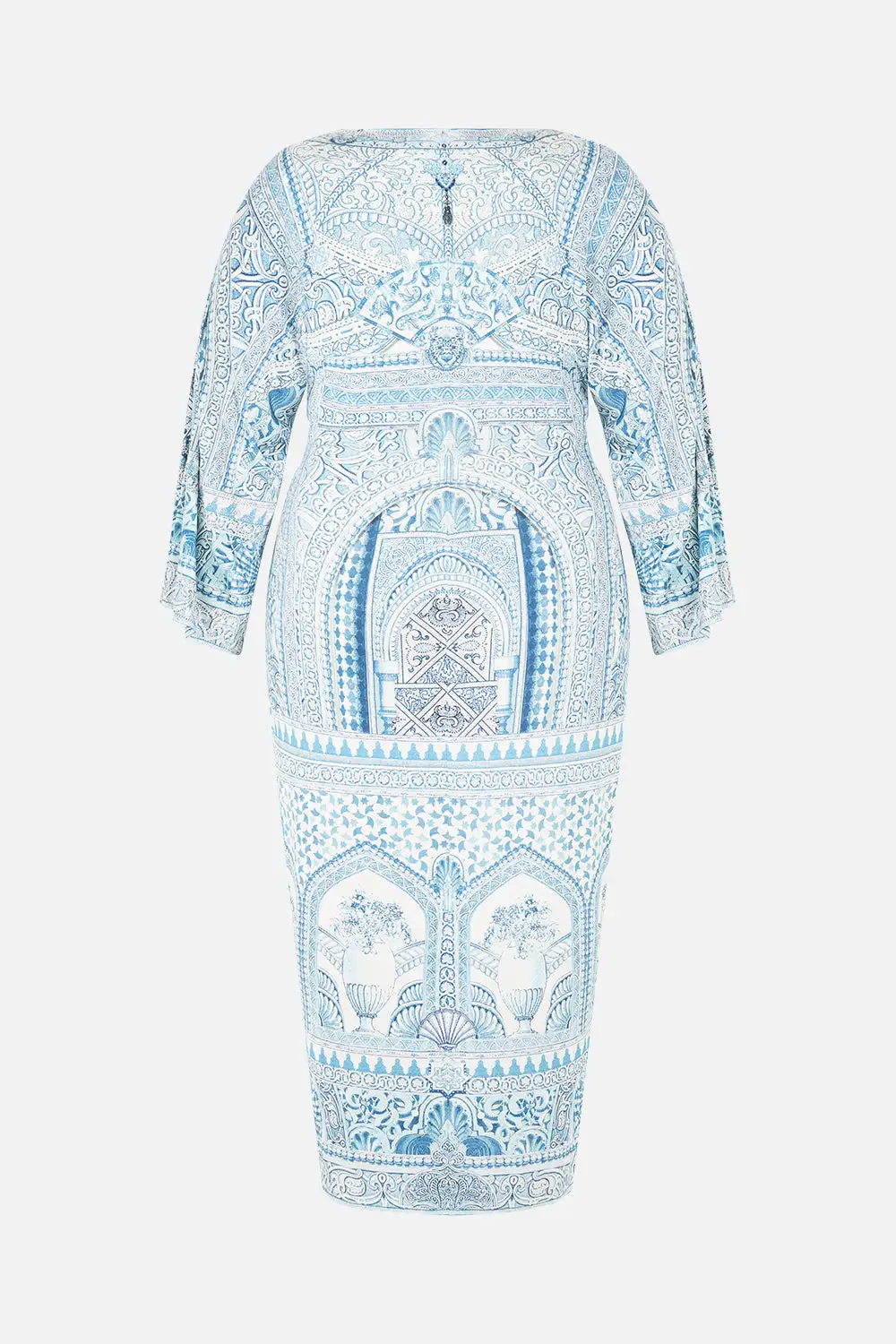 Printed Long Split Front Twist Dress