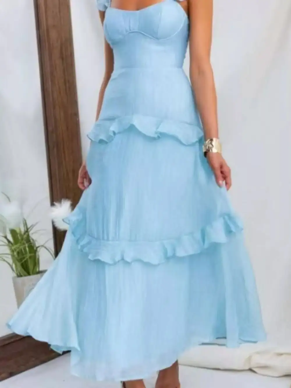 Lace Ruffle Maxi Dress