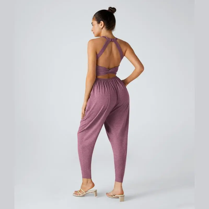Backless Twisted U Neck Side Pocket Harem Casual Jumpsuit – Easy Peezy Edition 🔥 Limited-Time Offer — 50% OFF Today Only!