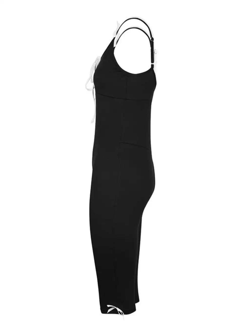 Lace Trim Tie Front Capri Jumpsuit