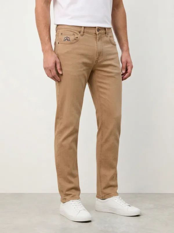 Men's Classic Everyday Mountain Logo Embroidered Stretch Denim Jeans