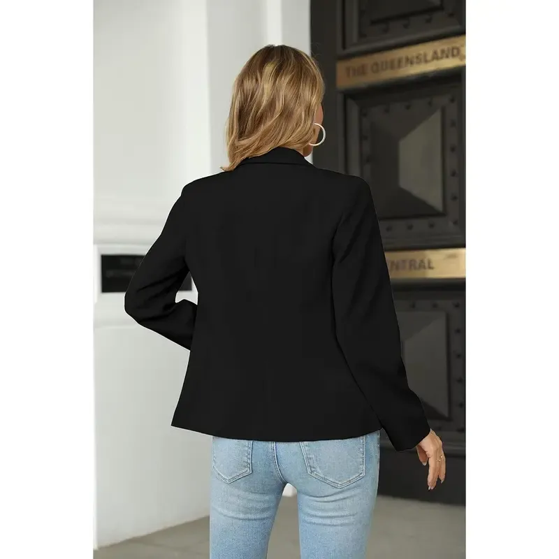 Women’s Slim Fit Office Blazer – Long Sleeve Lapel Jacket
