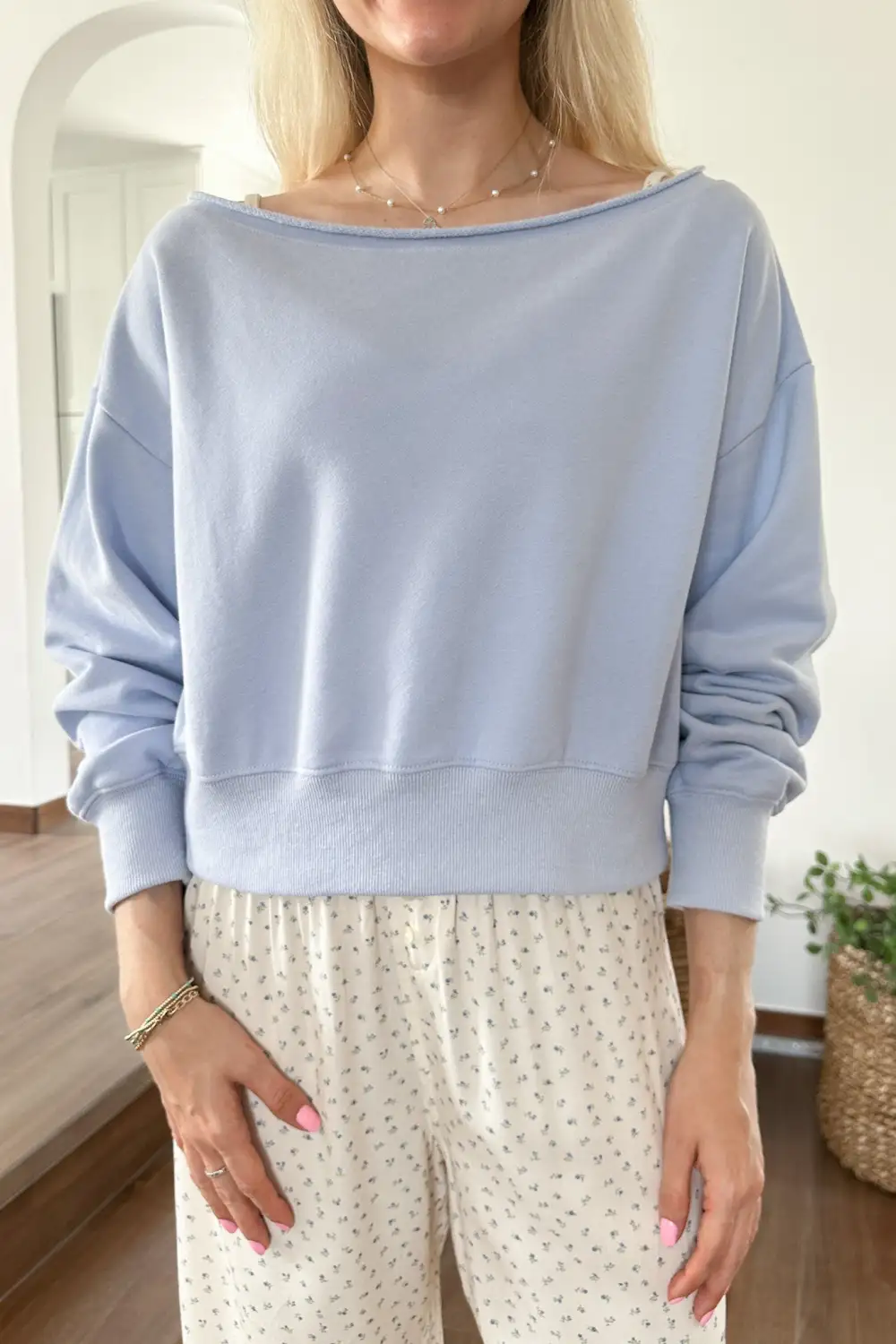 Draped Relaxed Soft Sweatshirt