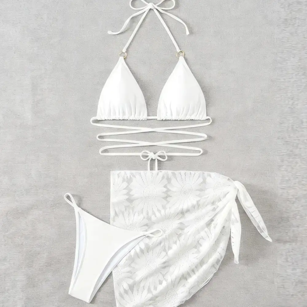 Chic Black Wrap Detail Bikini
