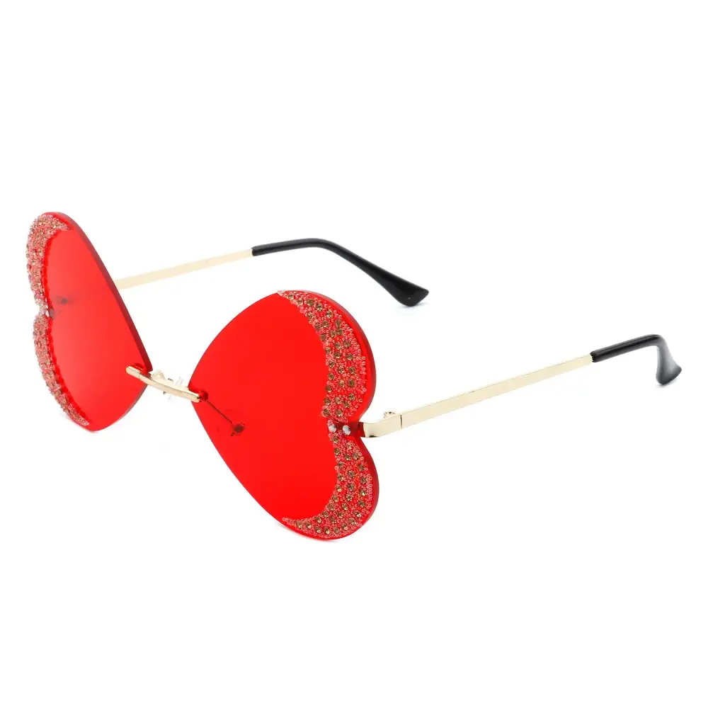 Rimless Butterfly Frame Sunglasses