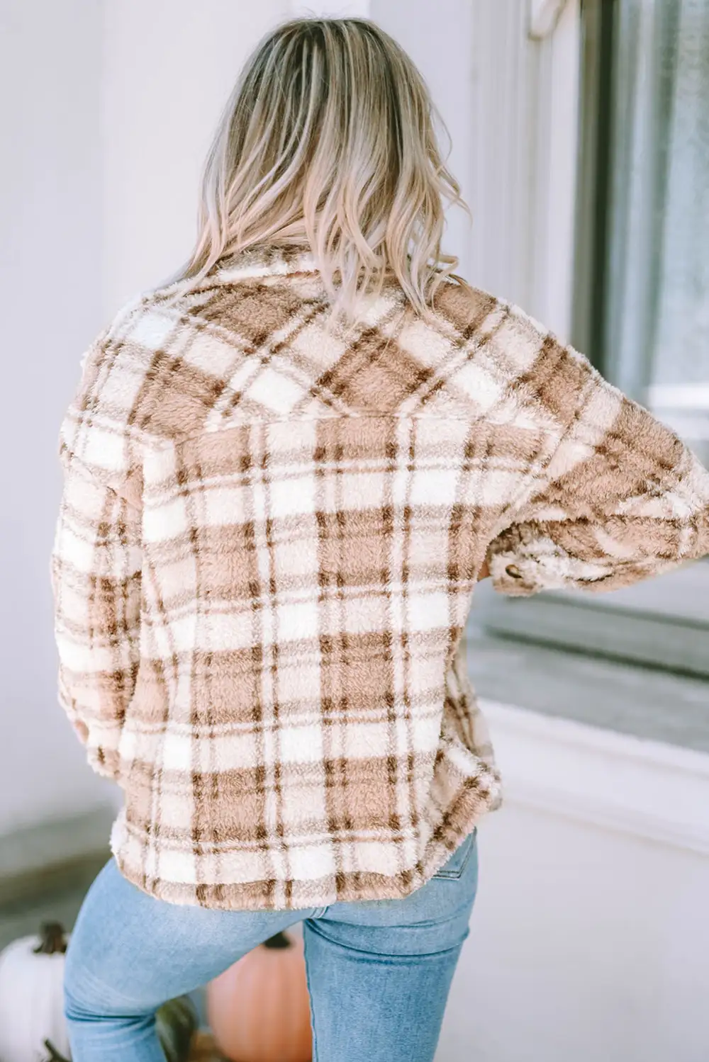 Plaid Sherpa Pocket Jacket