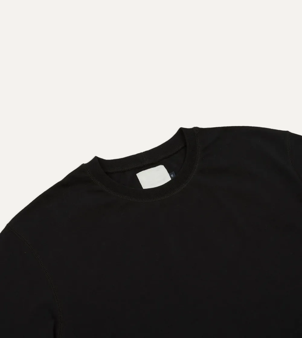 Casual Style Black Cotton Crew Neck Hiking T-Shirt