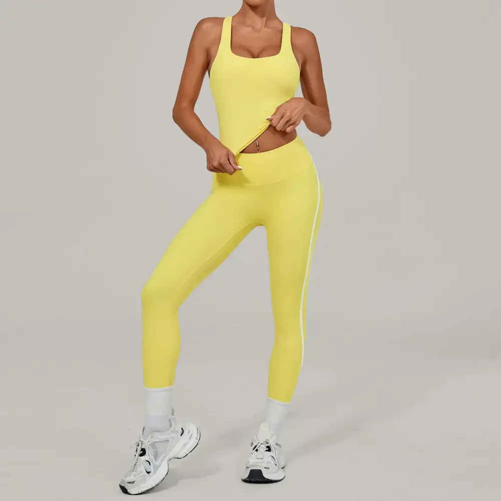 Quick-Dry Sleeveless Two-Piece Top Active Set