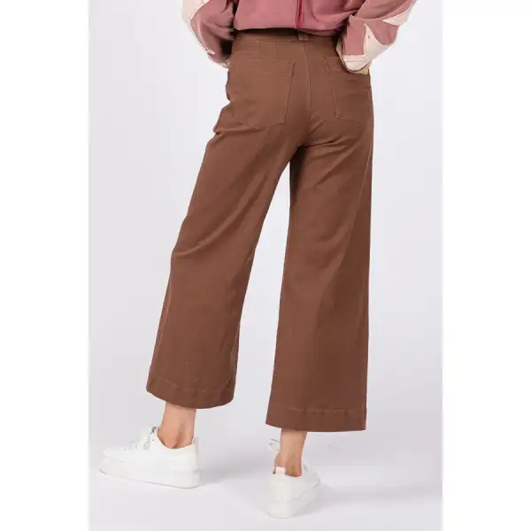 Classic Sage Fig Wide Leg Cropped Pants