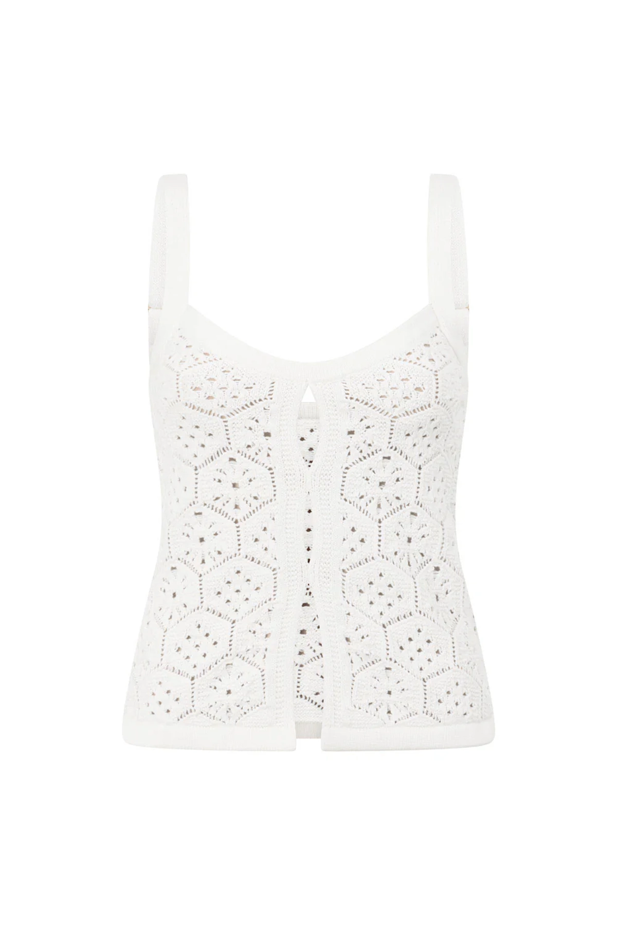 Crochet Cut Out Spaghetti Strap Top