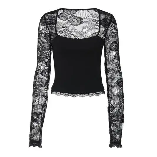 Floral Lace Sleeve Blouse