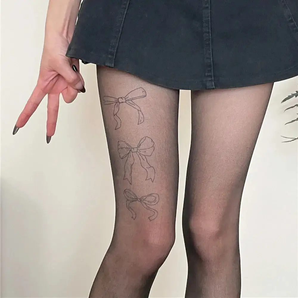 Allover Bow Pattern Sheer Tights