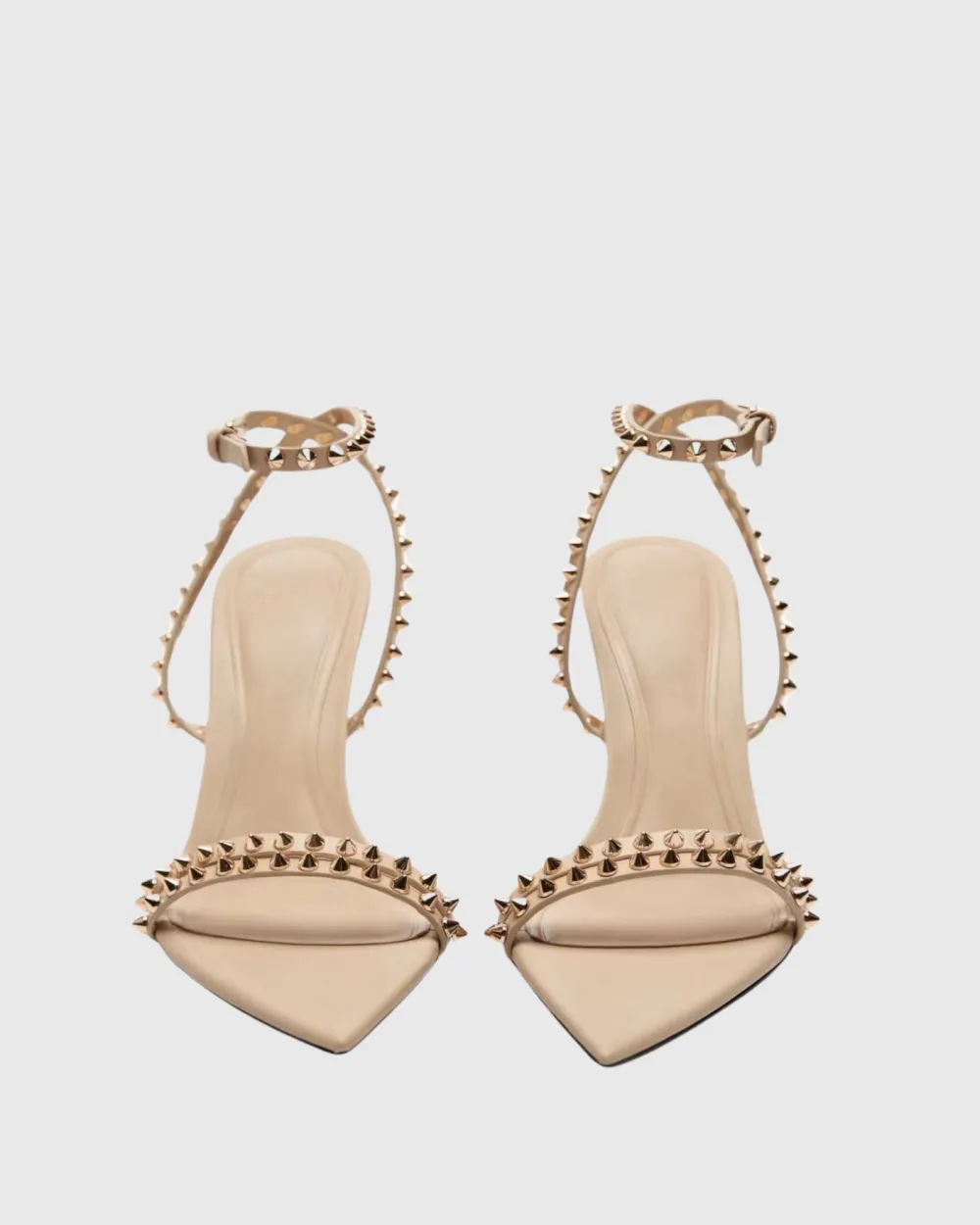 Rivet Cross Strap Sandals in Natural