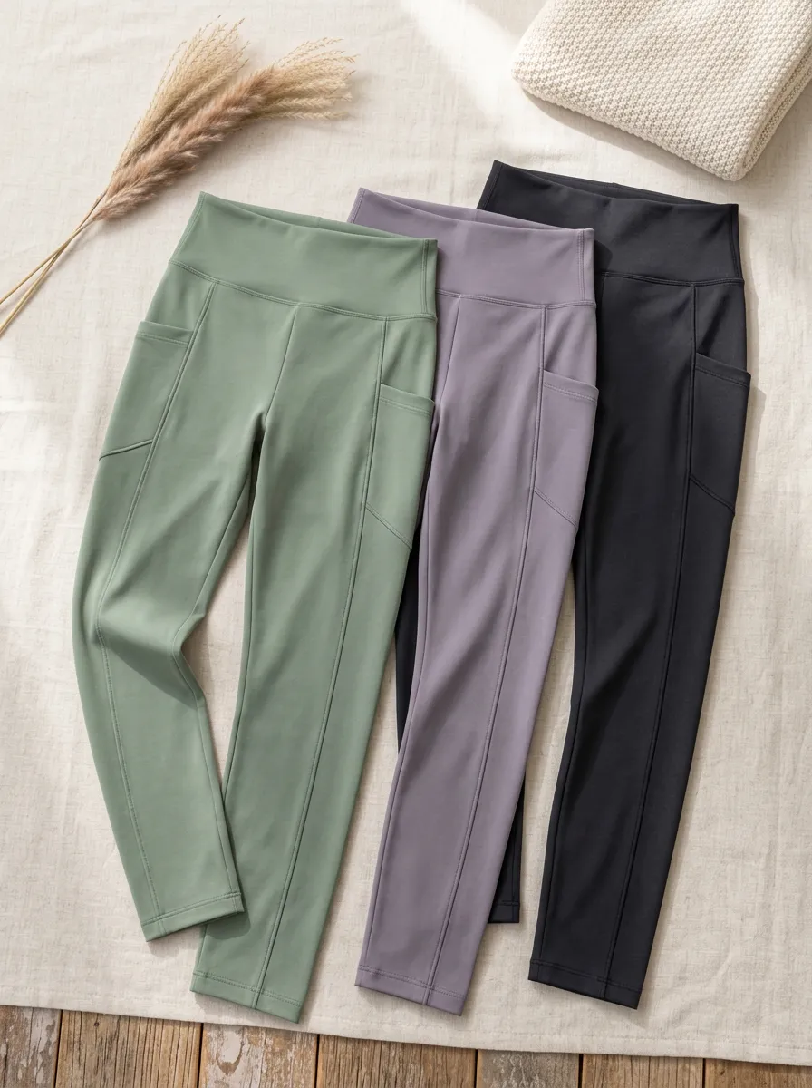 Women's Yoga Fitness Multi-Color Pocketed 3-Pack Leggings