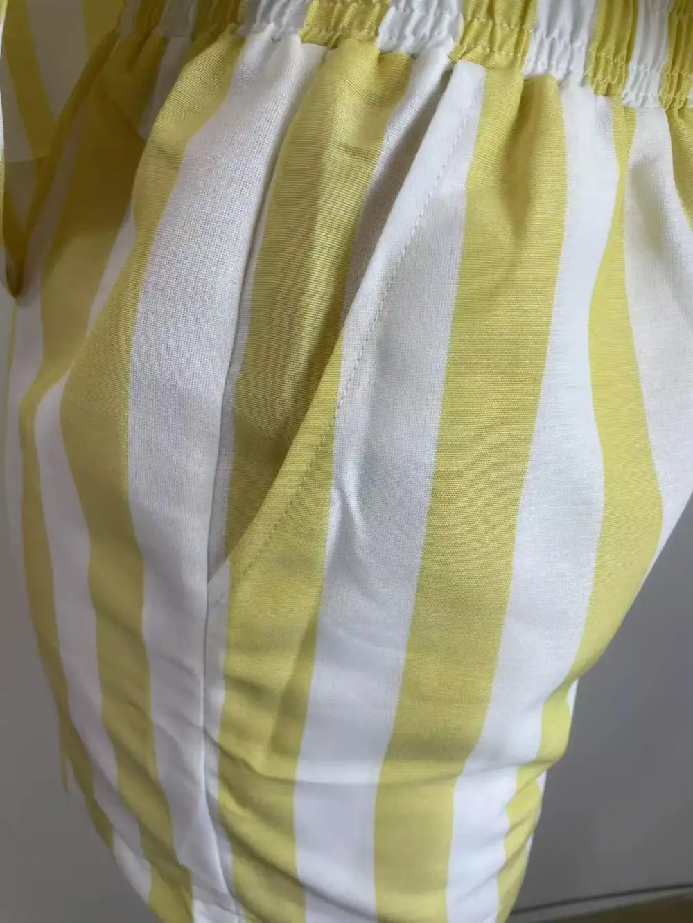 Striped Button Up Top and Shorts Set