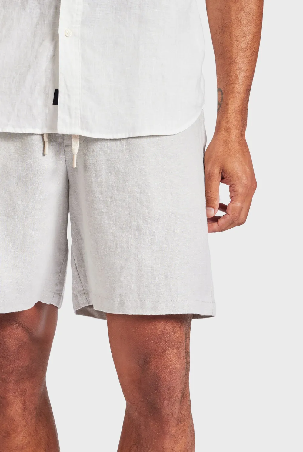 Ice Gray Linen Loose Fit Short