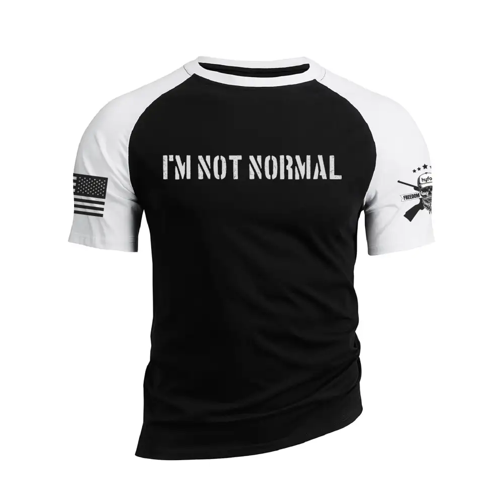 I'M NOT NORMAL RAGLAN GRAPHIC TEE
