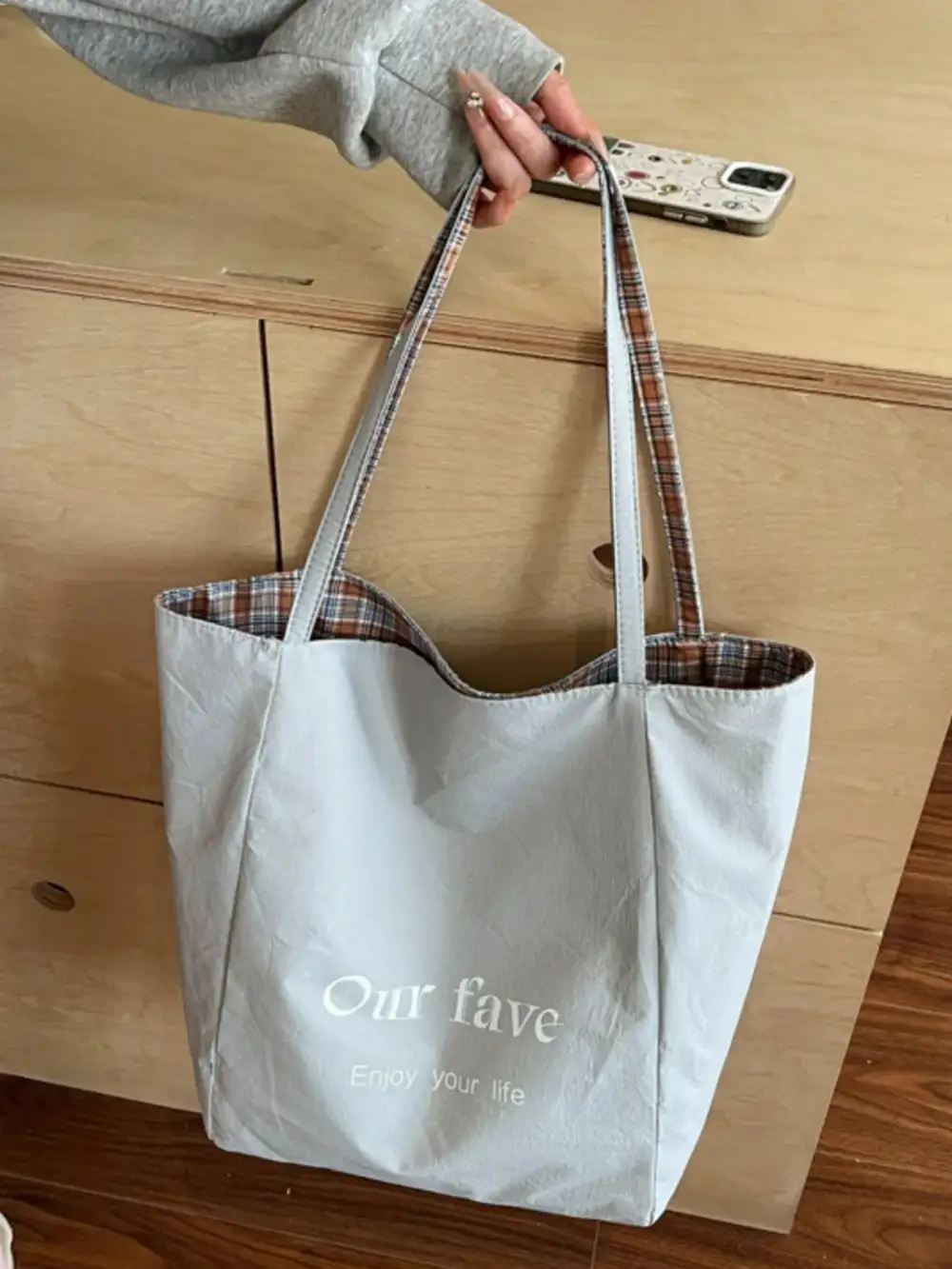 Plaid Tote Bag