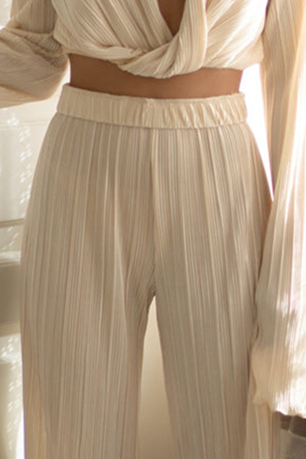 Champagne Pintuck Trousers