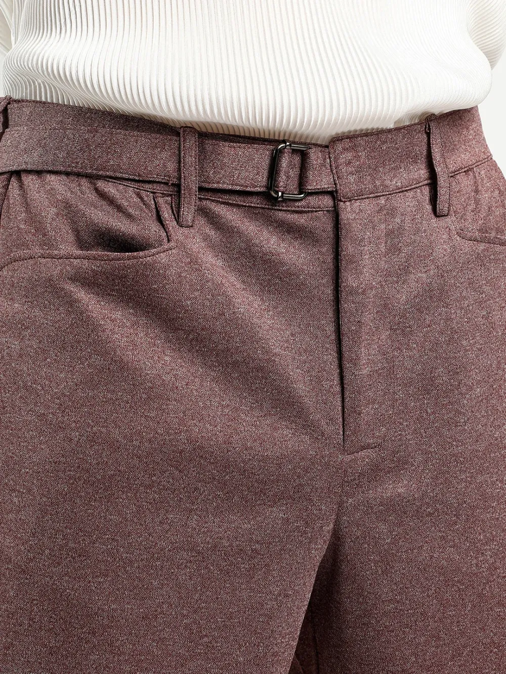 Brown Casual Style Mid Rise Shorts