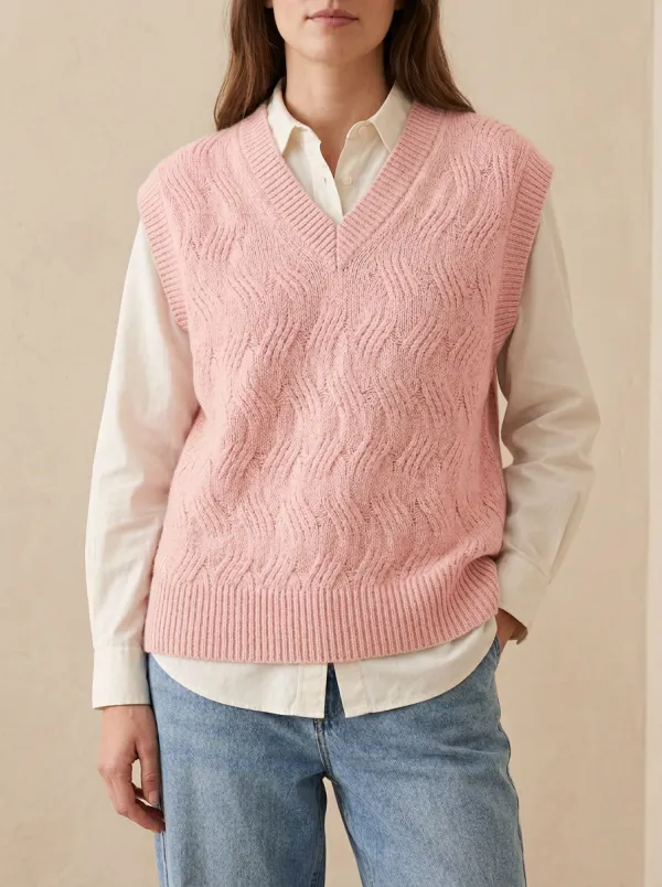 Modern Cable Vneck Sweater Vest