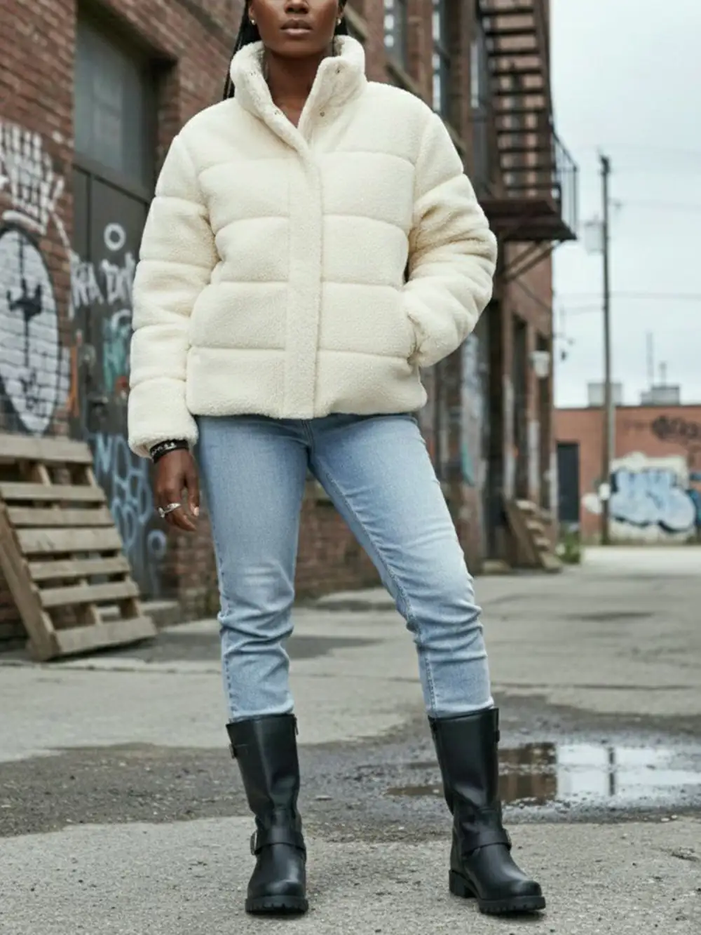 Women's Contemporary Casual Water Resistant Vegan Leather Everyday Boots