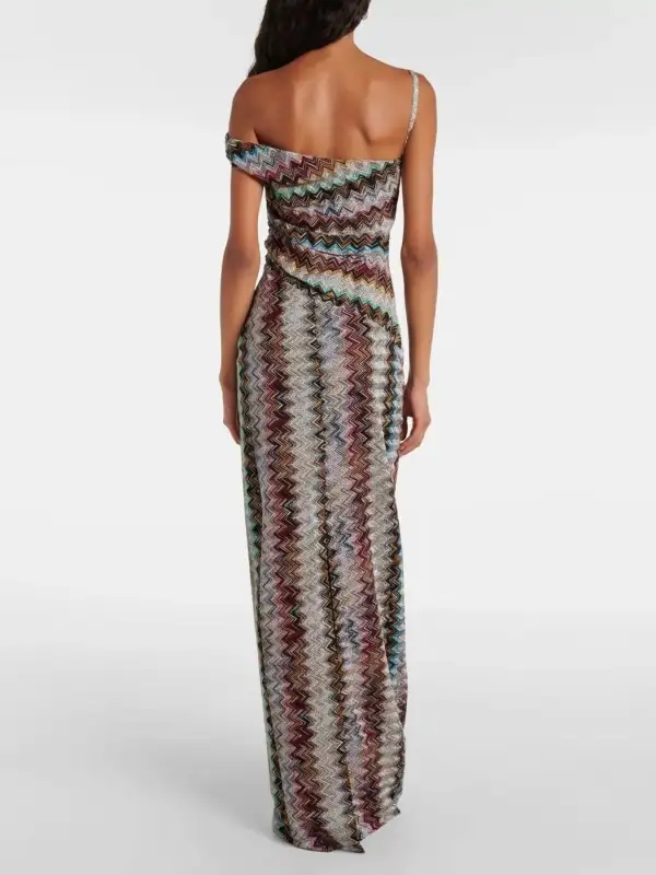 One-Shoulder Knit Maxi Dress