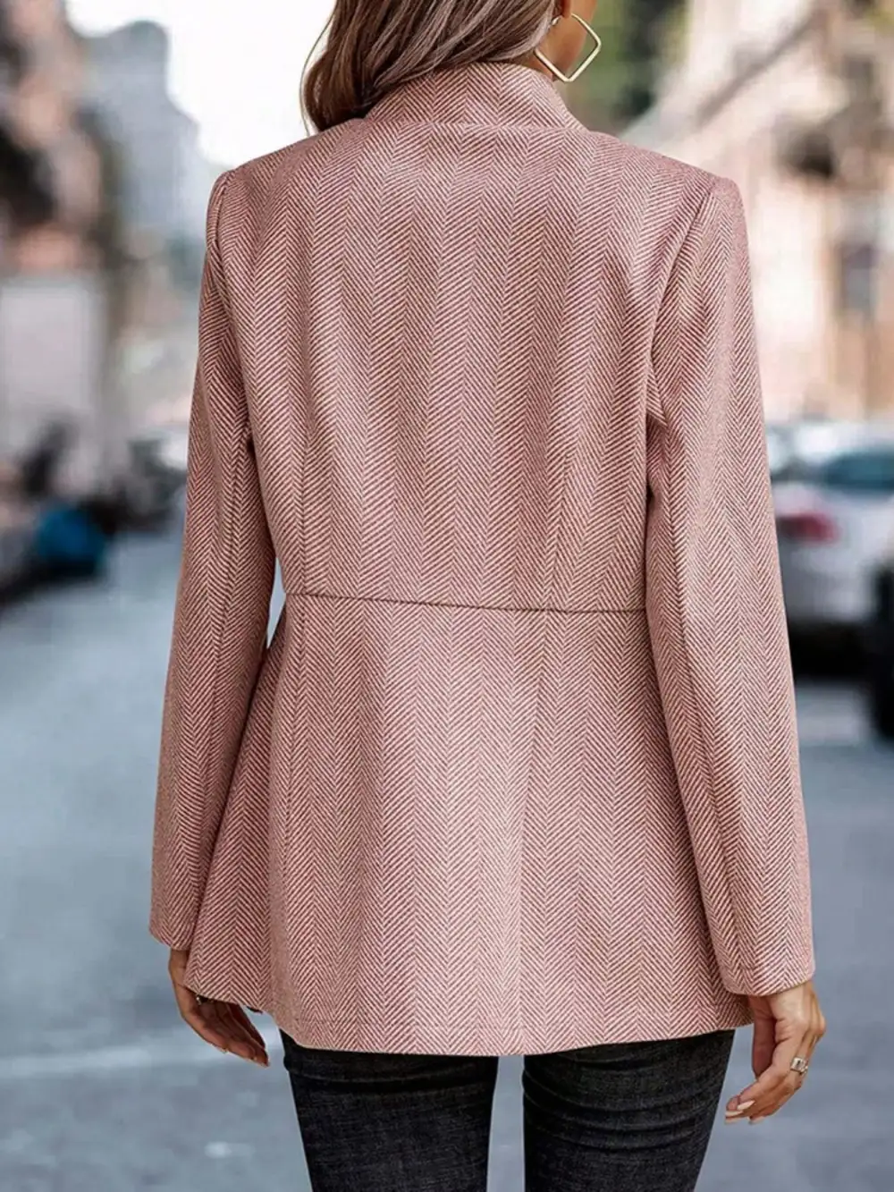 Slim Fit Open Front Blazer