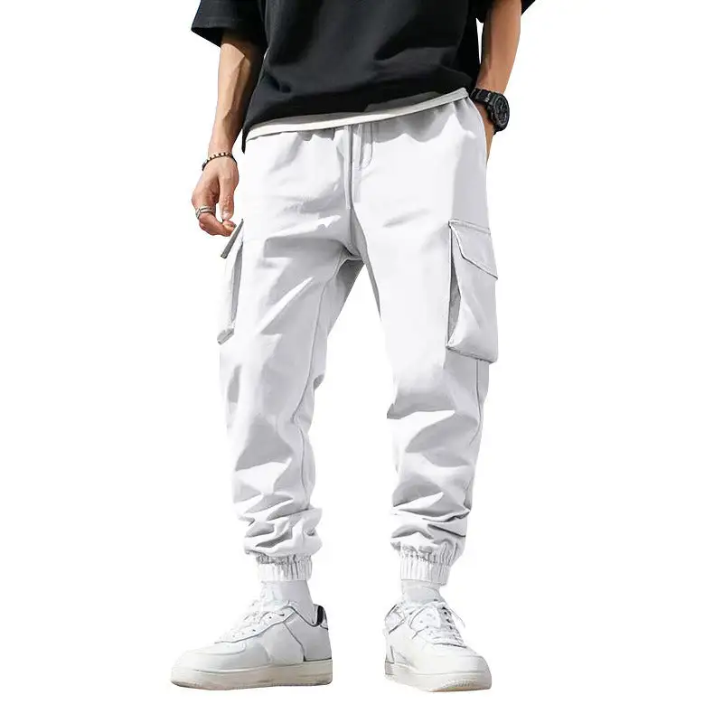 Men's Cargo Jogger Pants Waistband Pockets Leg Cargo Pants