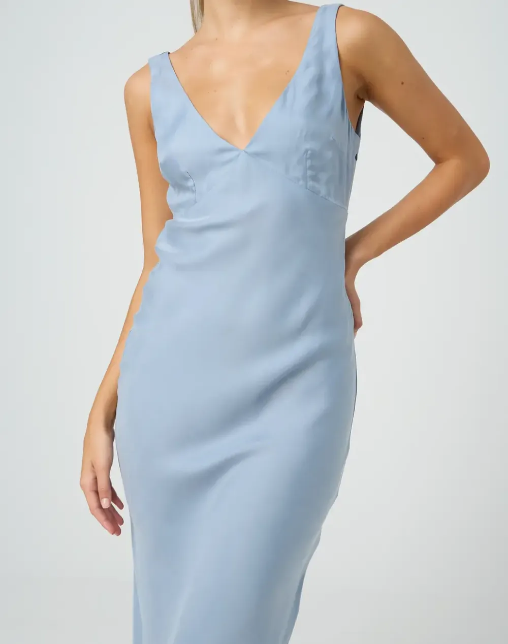 Slight V Front Maxi Dress