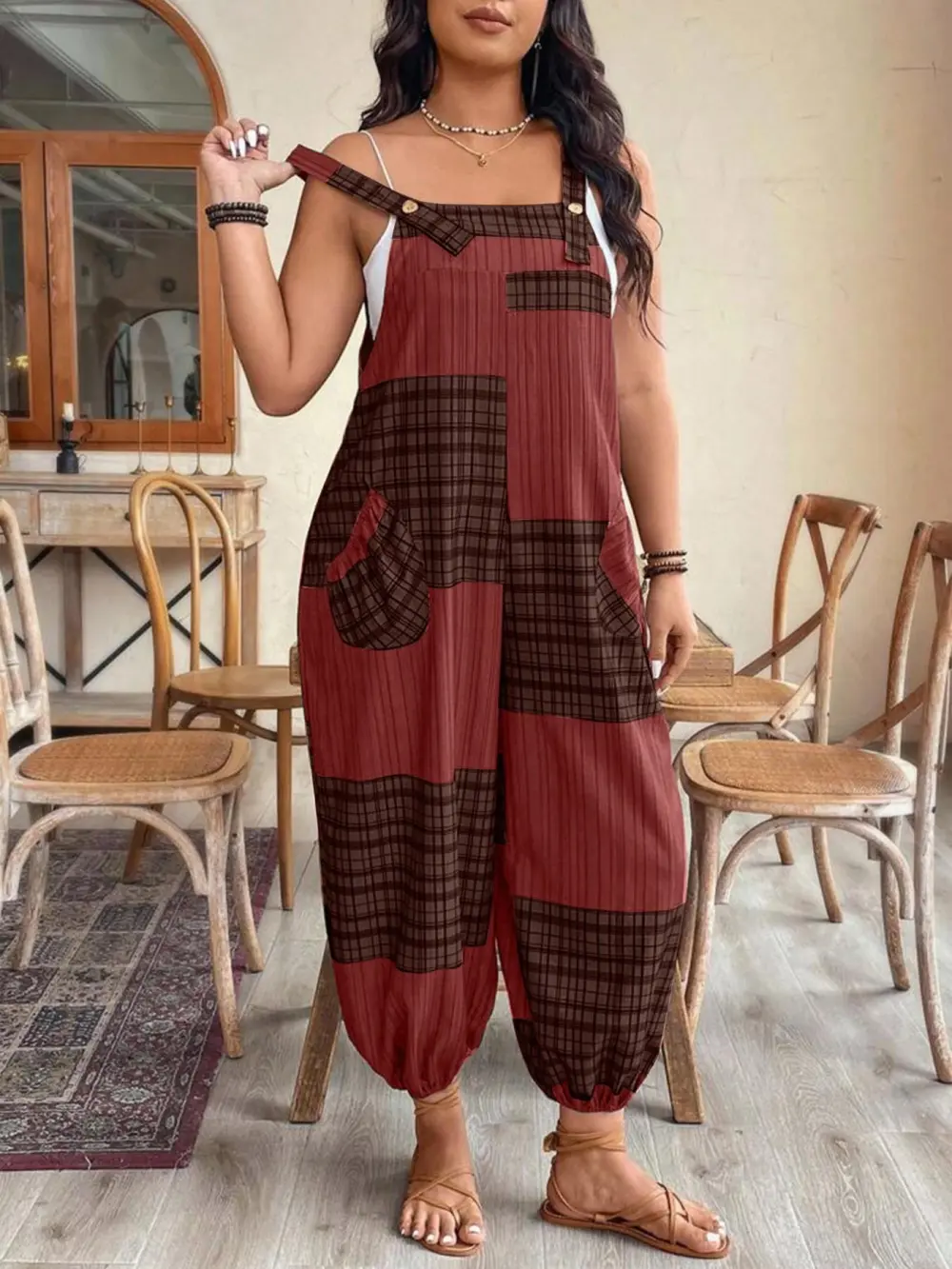 [Plus Size] Slim-Fit, Comfortable, Casual Sleeveless Jumpsuit