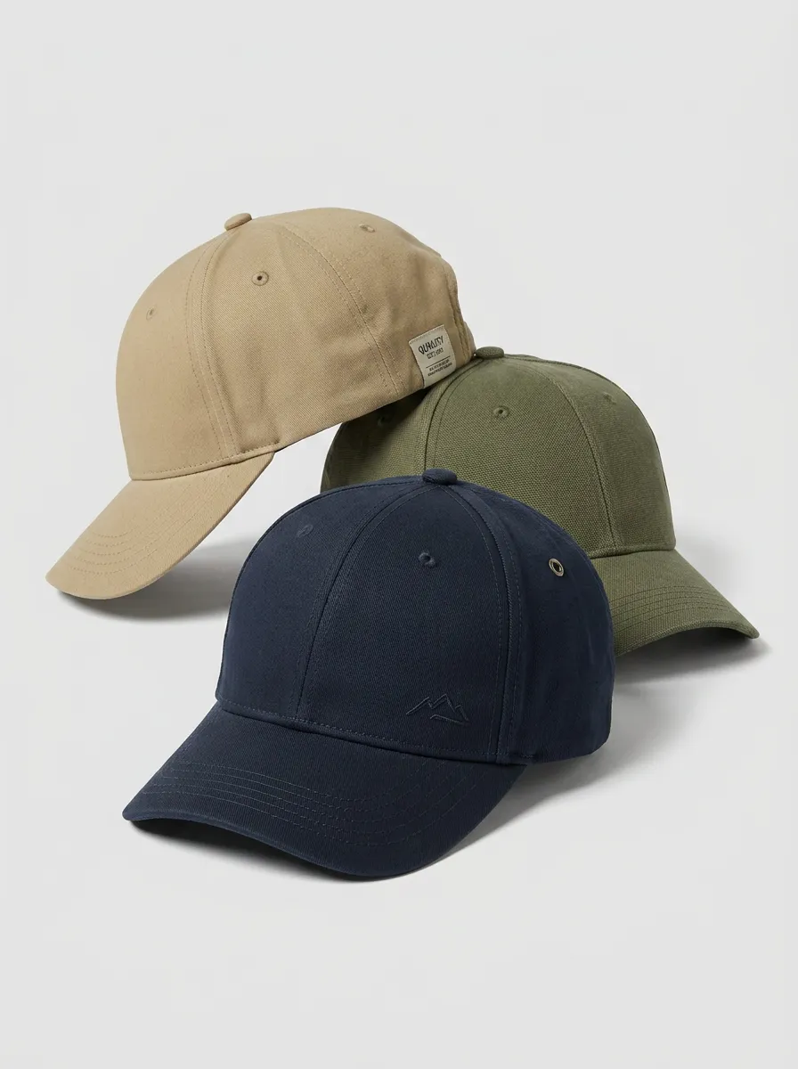 Mountain Embroidered Outdoor-Ready Three-Pack Baseball Caps
