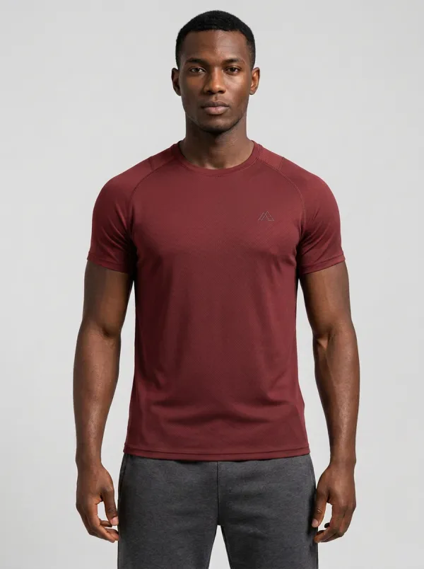 Men's Emblem Training Textured Raglan Sport Crewneck T-Shirt
