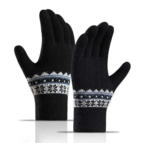 Double Layer Fleece Thick Wool Touch Screen Gloves 68232218C
