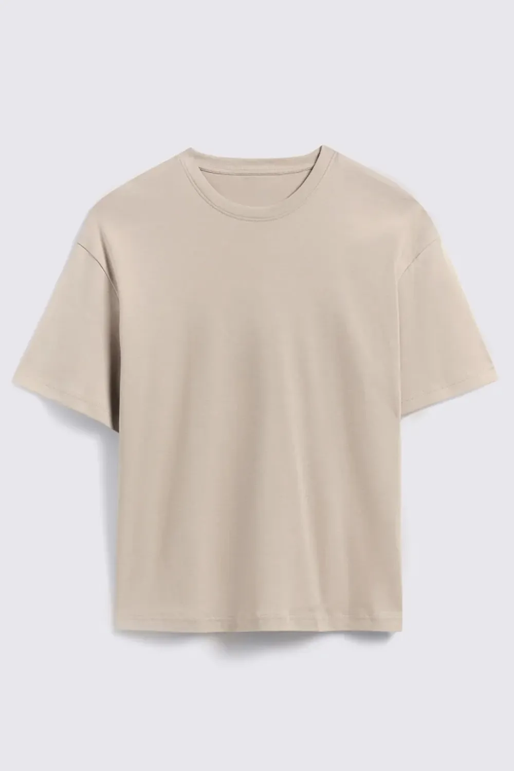 Ecru Heavyweight Pure Cotton Round-Neck T-Shirt
