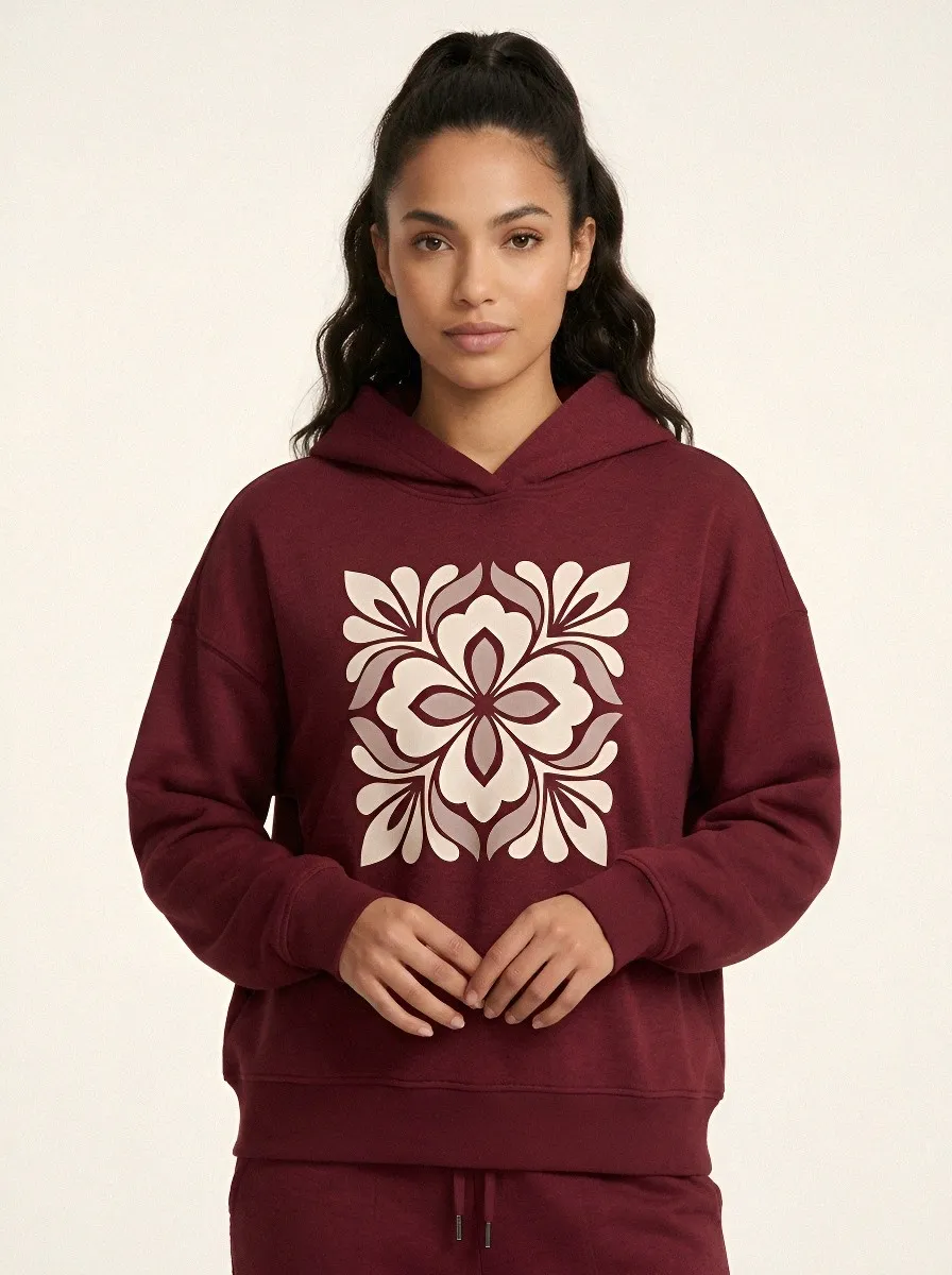 Women's Dusty Rose Dropped Shoulder Solid Hoodie & Pants Set
