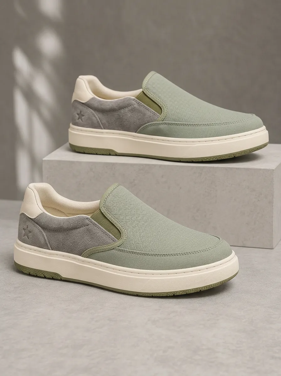 Men's Star Pattern Patterned Slip-on Skate Shoes