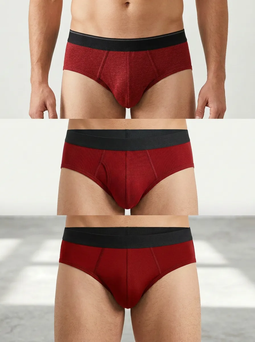 Men's Solid Color Minimalist Cotton Briefs Underwear